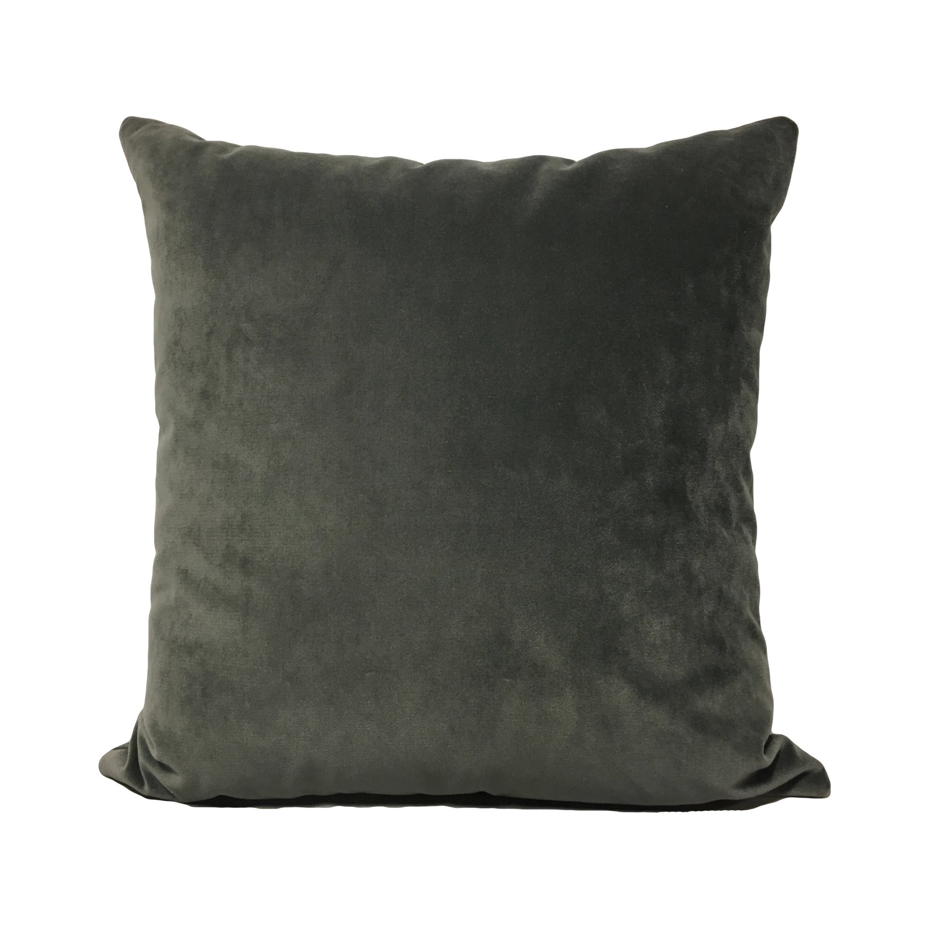 Luscious Velvet Charcoal Throw Pillow 20x20