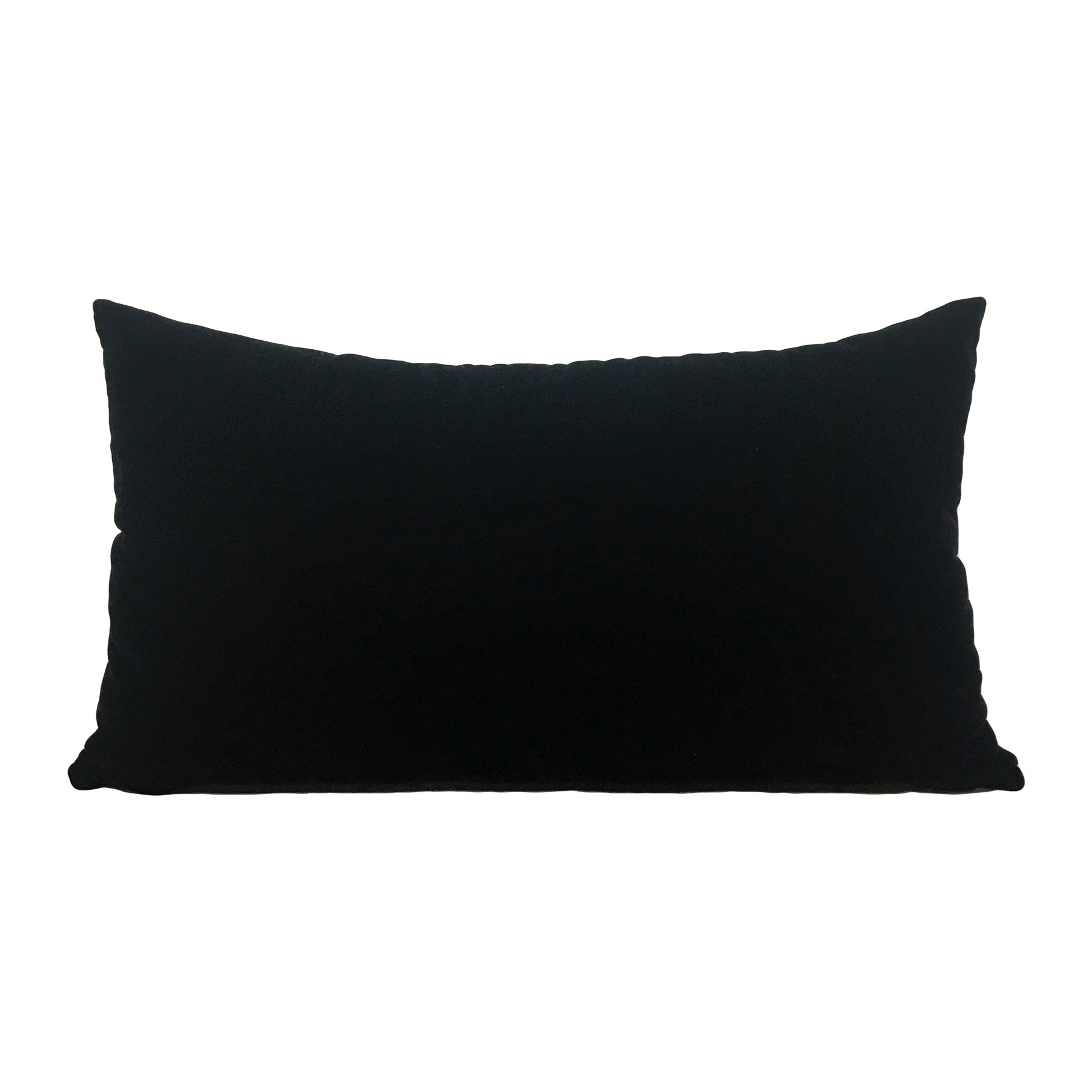 Lux Velvet Black Lumbar Pillow 12x22