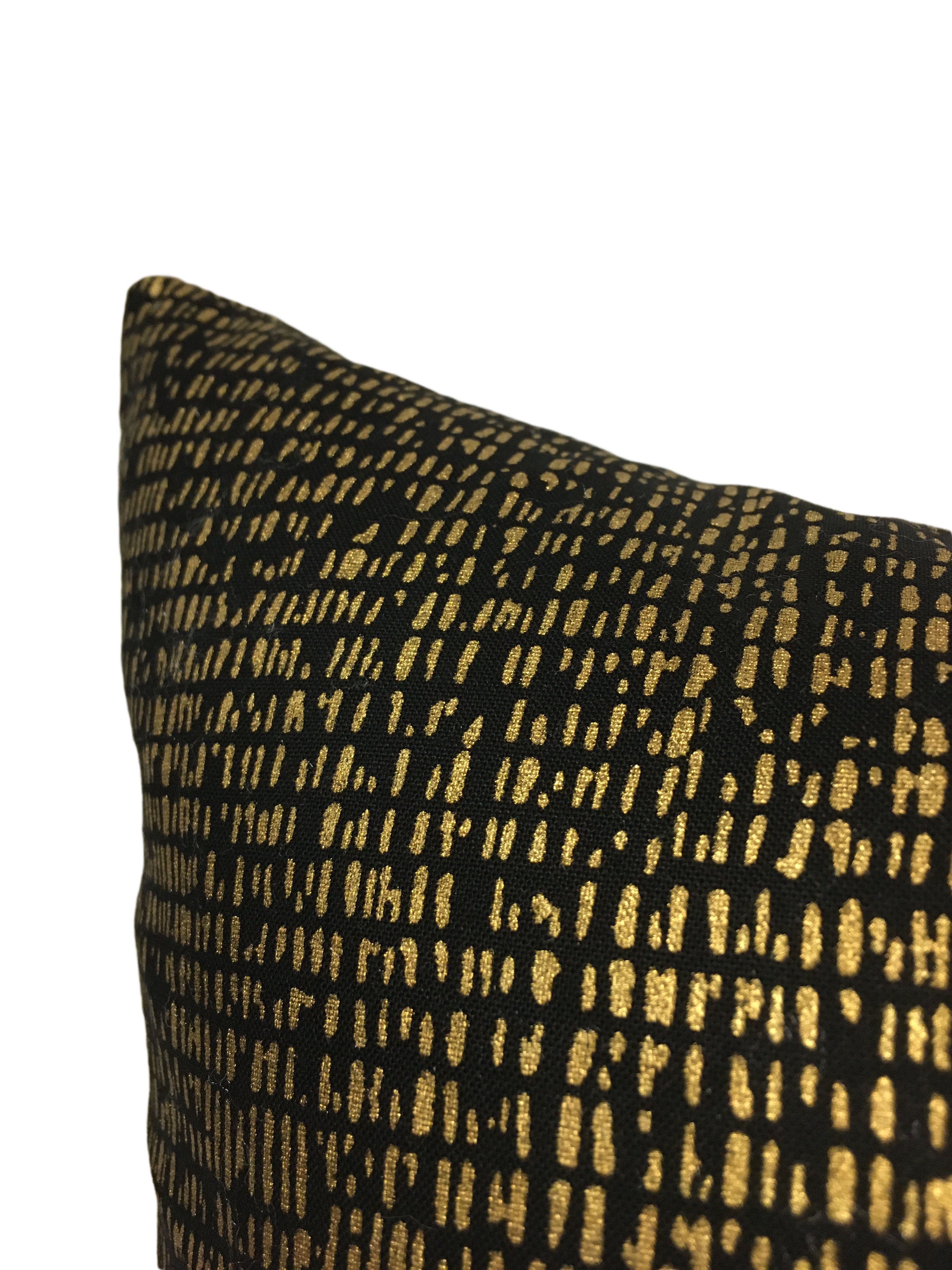 Metallic Mesh Gold Throw Pillow 20x20