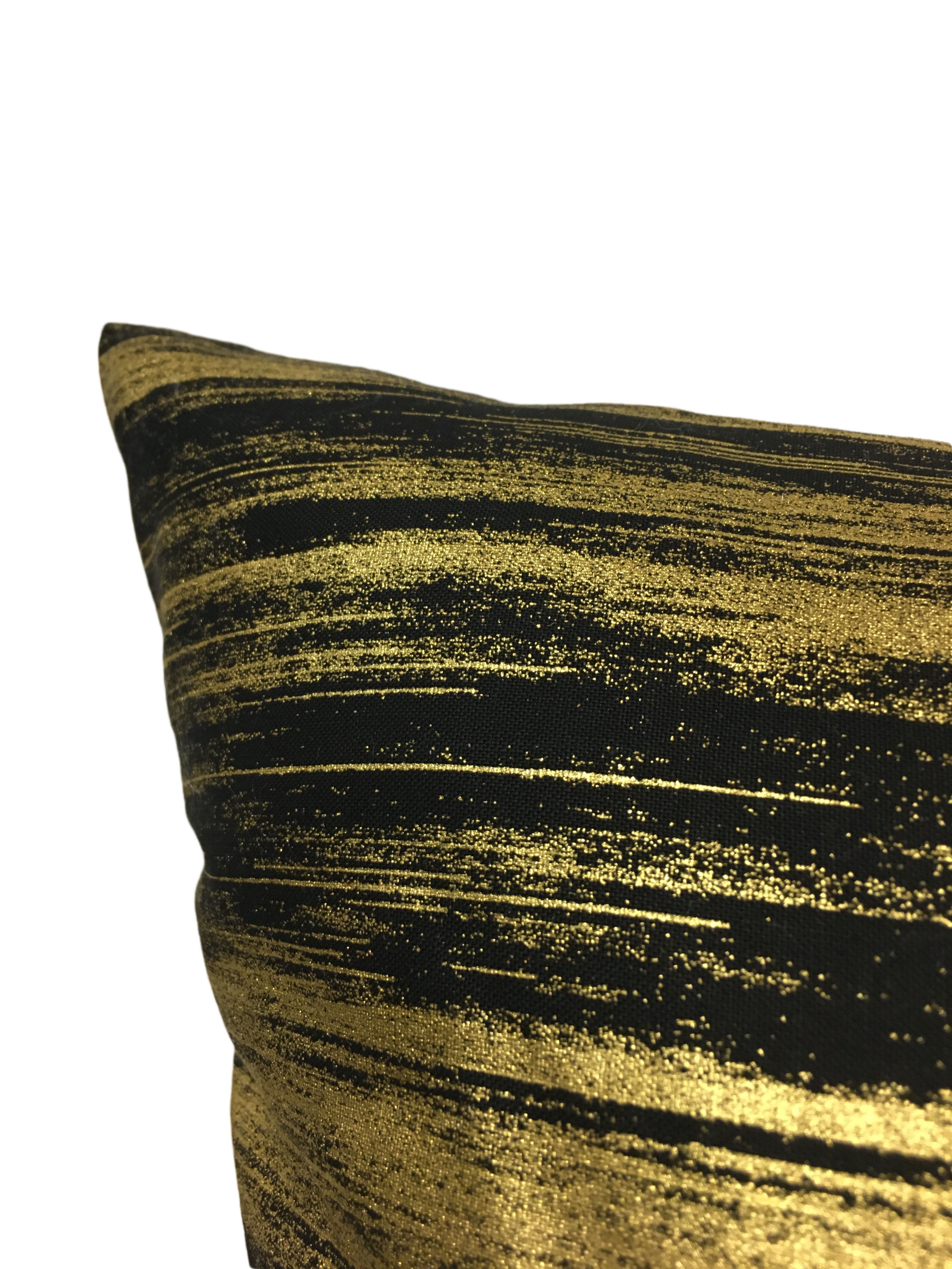 Metallic Mixer Gold Throw Pillow 20x20