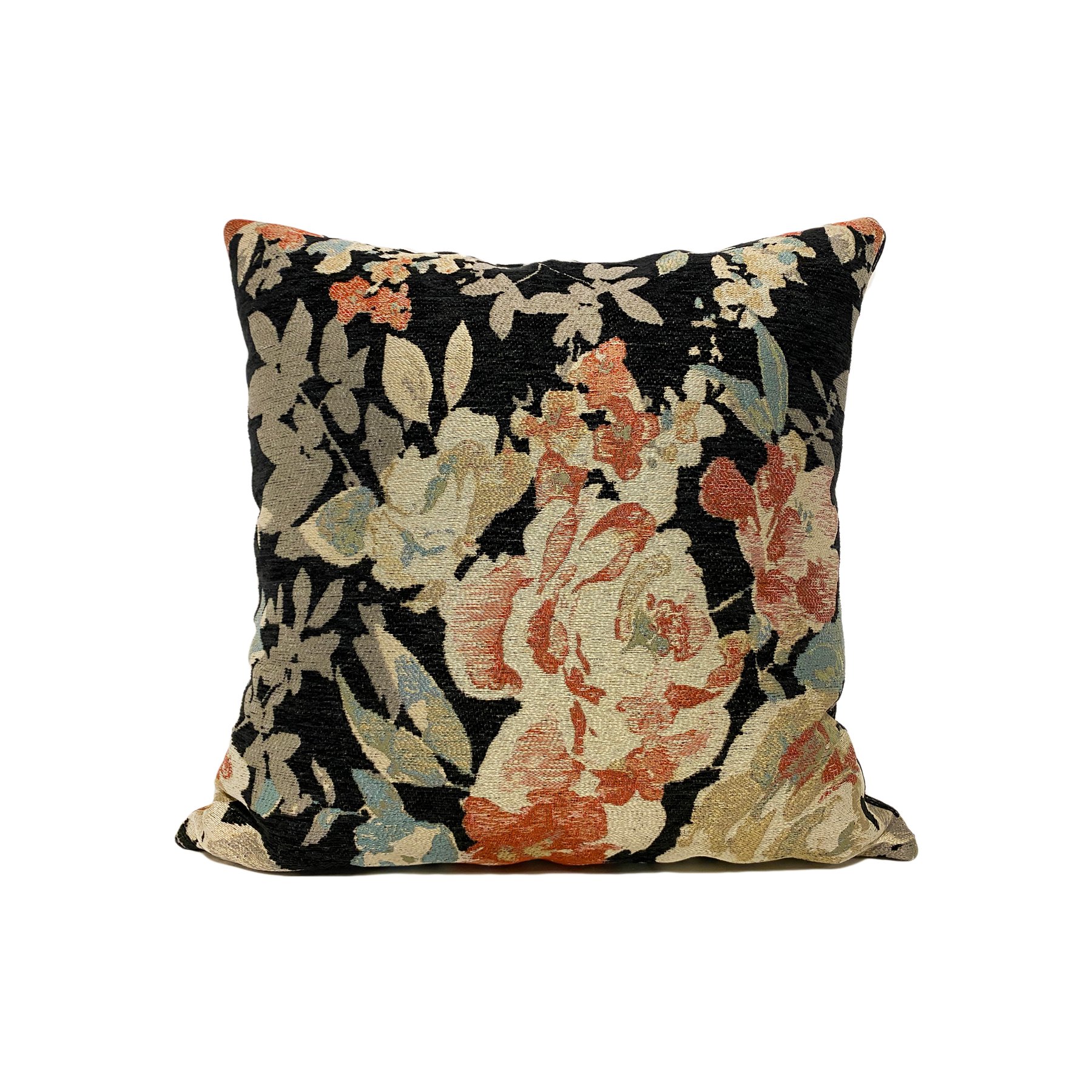 Mirabella Onyx Floral Throw Pillow 17x17