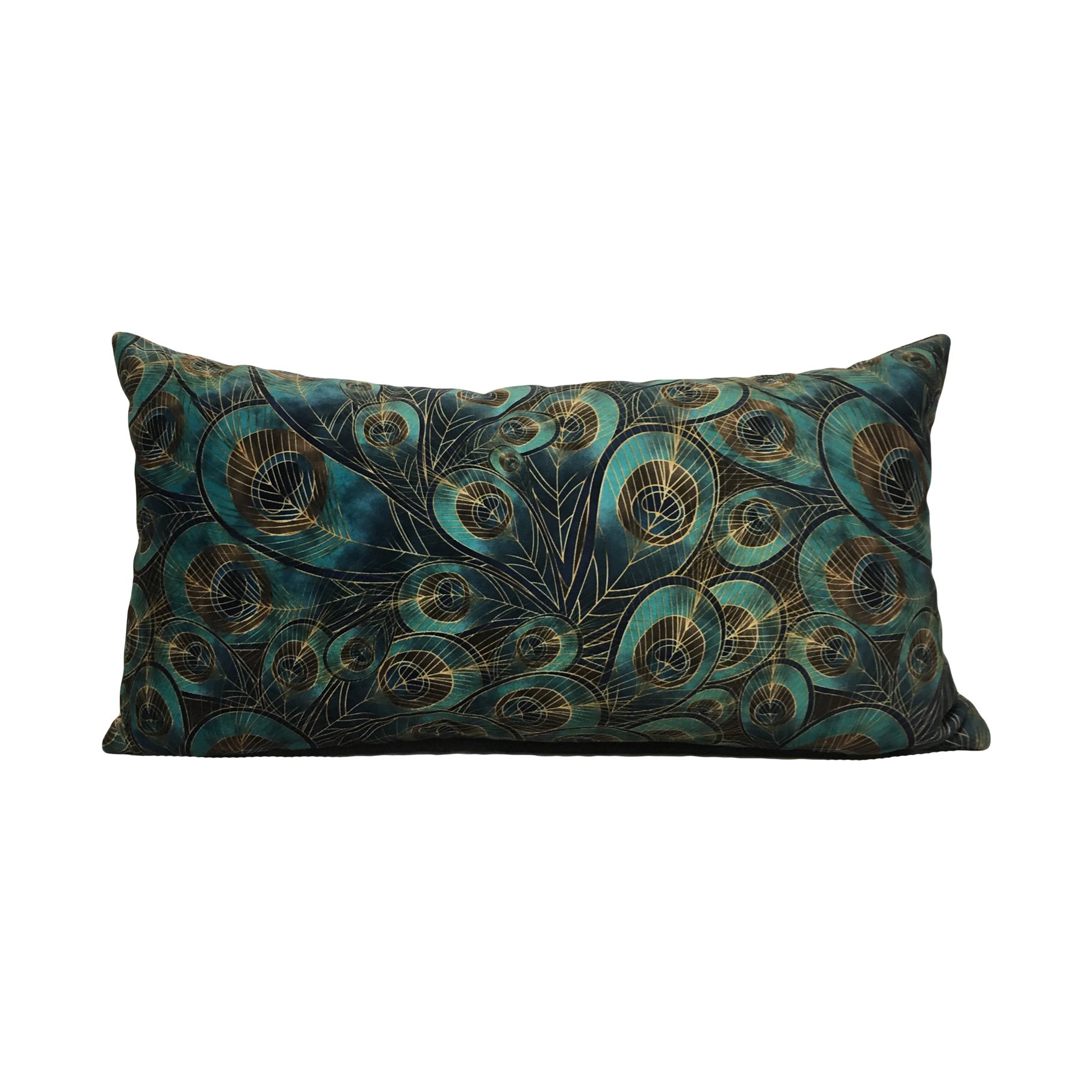 Morgan Peacock Feather Lumbar Pillow 12x22