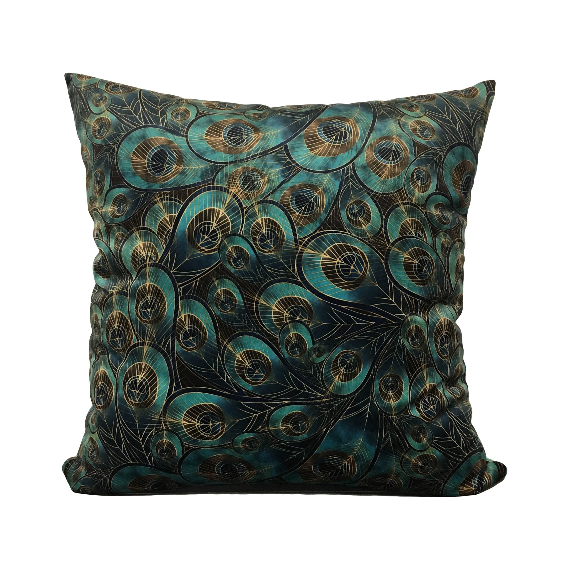 Morgan Peacock Feather Throw Pillow 20x20