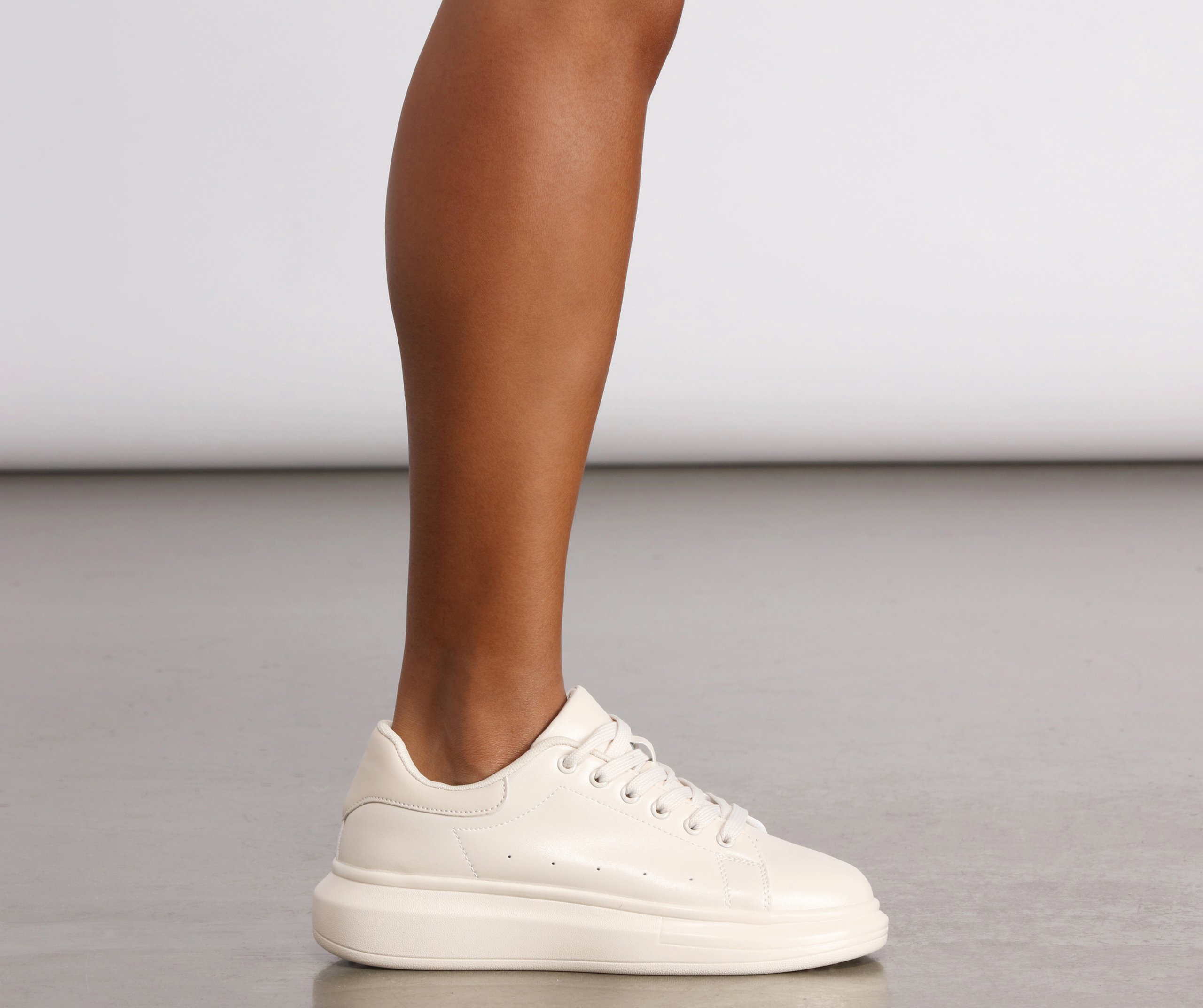 Basic Lace-Up Platform Sneakers