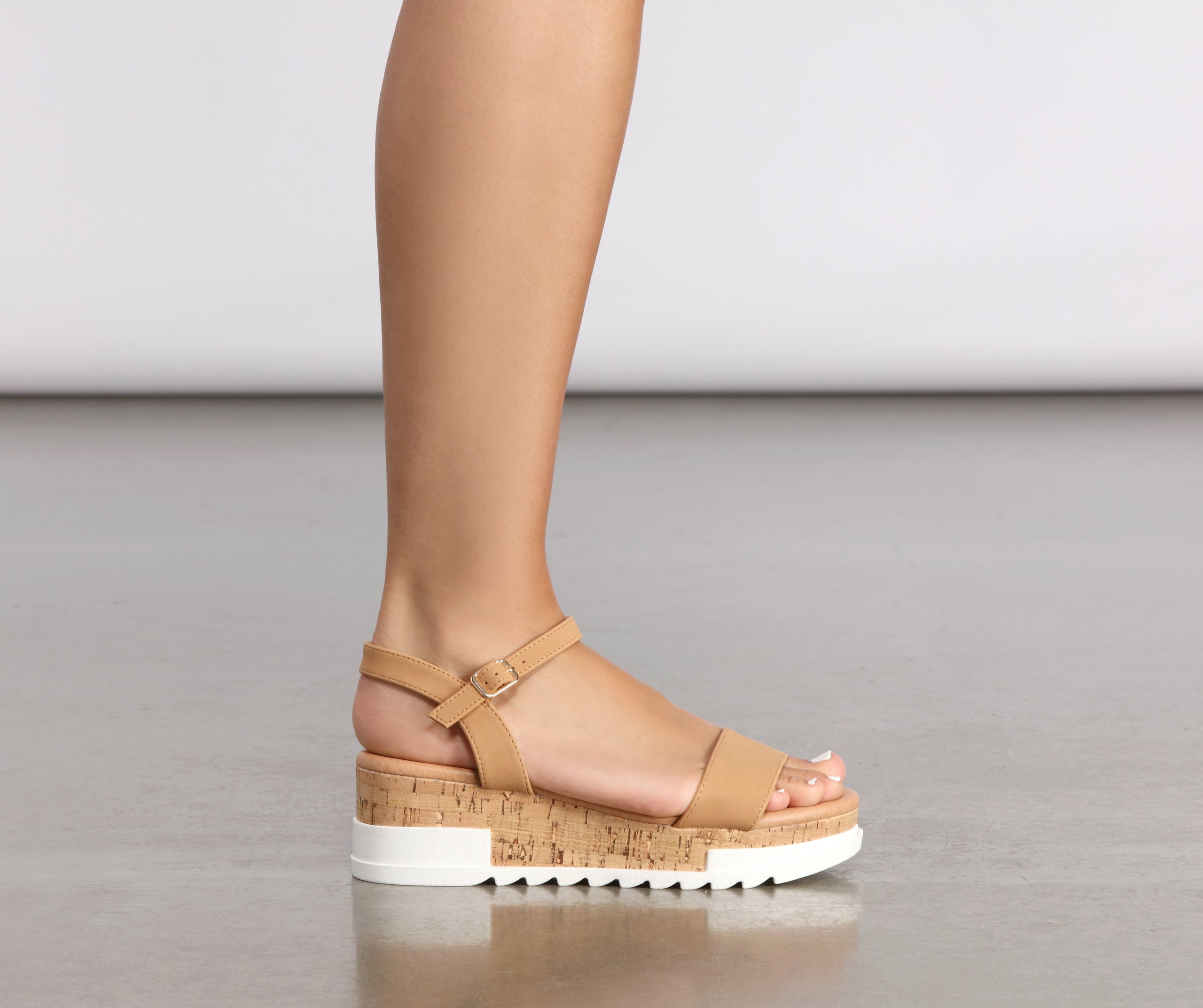 Sporty Cork Platform Sandals